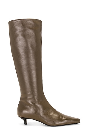 Toteme The Slim Knee High Boot in Ash - Taupe. Size 41 (also in ).