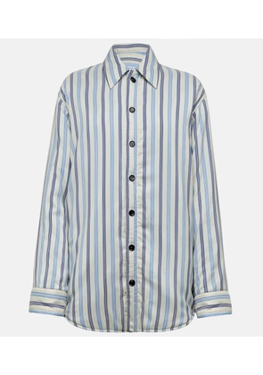 Bottega Veneta Padded striped silk shirt jacket