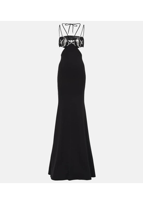 David Koma Embroidered cutout gown