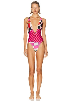 Emilio Pucci Lycra Swimsuit in Blu & Fuxia - Fuchsia. Size S (also in ).