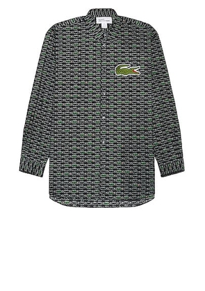 COMME des GARCONS SHIRT X Lacoste 3-a Shirt in Stripe - Black. Size L (also in M, XL).