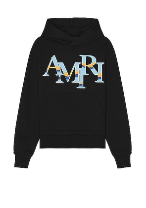Amiri Staggered Chrome Hoodie in Black - Black. Size S (also in L, M, XL/1X).