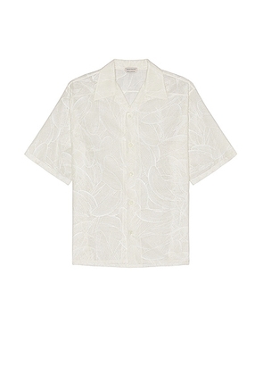 Alexander McQueen Printed Hawaiian Shirt in Optical White - White. Size 15.5 (also in 17).