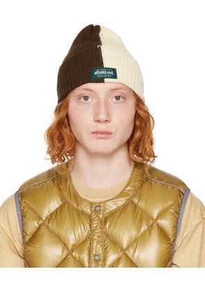 Afield Out Brown & Beige Logo Beanie