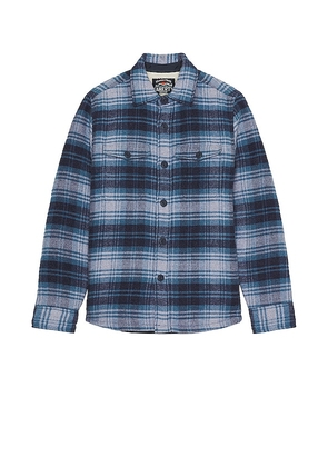 Faherty High Pile Fleece Lined Wool Shirt in Blue. Size L, M.