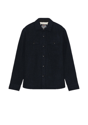 Faherty High Pile Fleece Lined Wool Shirt in Navy. Size L, M, XL.