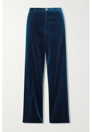 Fortela - Joplin Cotton-velvet Straight-leg Pants - Blue - IT38,IT40,IT42,IT44,IT46