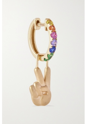 Robinson Pelham - Victory Earwish 14-karat Gold, Sapphire And Tsavorite Hoop Earring - One size