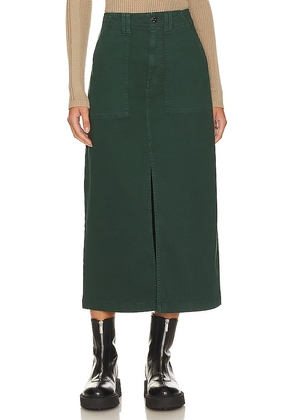PISTOLA Pamela Utility Midi Skirt in Dark Green. Size 25, 28, 29, 33.