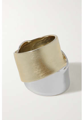 Completedworks - + Net Sustain Ribbon Rhodium Plated Silver And Recycled Gold Vermeil Ring - Multi - L,O,R
