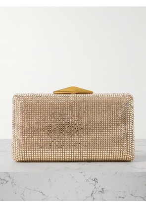 Jimmy Choo - Clemmie Crystal-embellished Suede Clutch - Gold - One size
