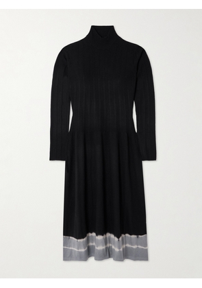Proenza Schouler White Label - Lila Tie-dyed Wool Turtleneck Midi Dress - Black - x small,small,medium,large,x large