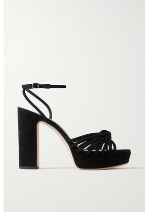 Loeffler Randall - Rivka Knotted Suede Sandals - Black - US5,US6,US6.5,US7,US7.5,US8,US8.5,US9,US9.5,US10,US10.5,US11