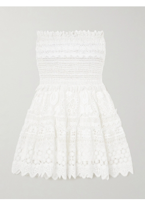 WAIMARI - + Net Sustain Vallarta Scalloped Tiered Crocheted Mini Dress - White - x small,small,medium,large,x large