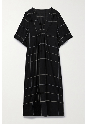 lemlem - + Net Sustain Edna Checked Cotton-blend Dress - Black - x small,small,medium,large