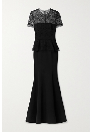 Jason Wu Collection - Cotton-blend Corded Lace And Stretch-ponte Gown - Black - US2,US4,US6,US8,US10