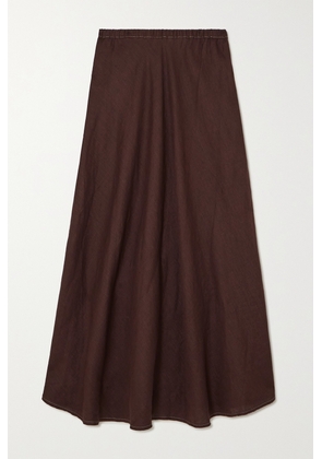 Faithfull The Brand - + Net Sustain Heba Linen Maxi Skirt - Brown - x small,small,medium,large,x large,xx large
