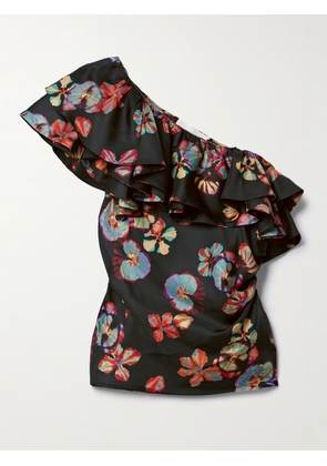 Ulla Johnson - Adaleigh One-shoulder Floral-print Silk-satin Twill Top - Multi - US2,US4,US6,US8