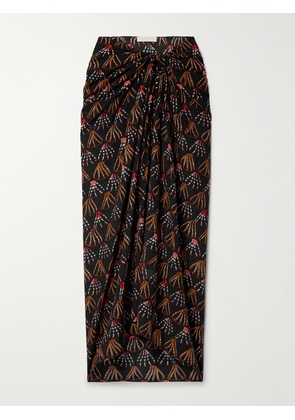Ulla Johnson - Paz Printed Cotton-blend Voile Pareo - Brown - One size