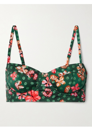 Ulla Johnson - Zahara Printed Underwired Bikini Top - Green - x small,small,medium,large,x large