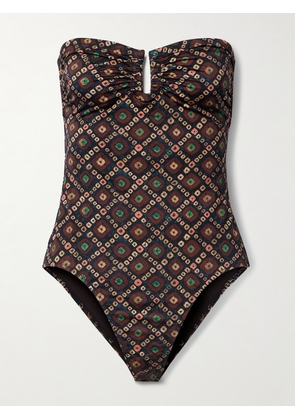 Ulla Johnson - Monterey Strapless Printed Swimsuit - Multi - x small,small,medium,large,x large