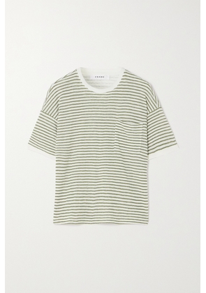 FRAME - + Net Sustain Striped Organic Linen-jersey T-shirt - Green - xx small,x small,small,medium,large,x large