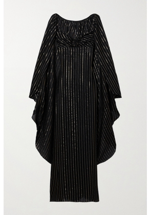 Johanna Ortiz - + Net Sustain Promise Of Splendor Metallic Striped Silk-blend Chiffon Maxi Dress - Black - US0,US2,US4,US6,US8,US10