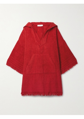 Zimmermann - Junie Fringed Cotton-terry Jacquard Coverup - Red - 00,0,1,2,3,4