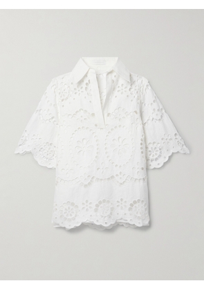 Zimmermann - Lexi Broderie Anglaise Linen Top - White - 00,0,1,2,3,4