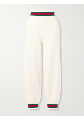 Gucci - Striped Ribbed Wool Tapered Sweatpants - Ivory - XS,S,M,L