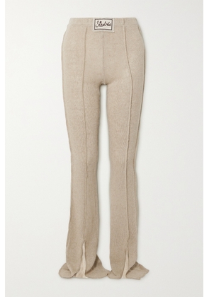 SIEDRÉS - Mult Appliquéd Linen-blend Flared Pants - Gray - x small,small,medium,large,x large