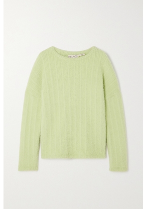 SIEDRÉS - Mic Appliquéd Brushed Ribbed-knit Sweater - Green - x small,small,medium,large,x large