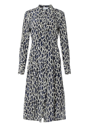 Equipment Thea leopard-print silk dress - Blue