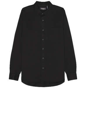 WAO Long Sleeve Twill Shirt in Black. Size L, M, XL/1X.
