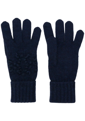 Barrie knitted logo gloves - Blue