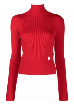 Patou ribbed knit roll-neck jumper - Red