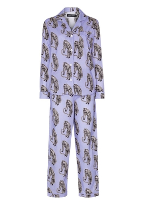 Desmond & Dempsey Sansindo Tiger print pyjama set - Purple