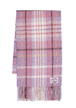 Acne Studios check-print wool scarf - Purple