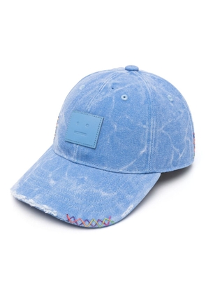 Acne Studios logo-appliqué cotton baseball cap - Blue
