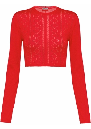 Miu Miu cropped long-sleeve jumper - Red