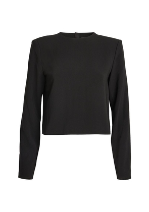 Theory Cropped Long-Sleeve Blouse