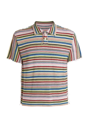 Maison Margiela Cotton Frayed-Hem Polo Shirt
