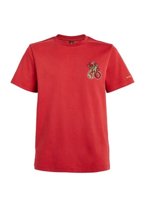 Moose Knuckles Embroidered-Dragon T-Shirt