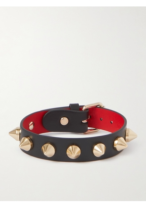 Christian Louboutin - Loubilinked Spiked Leather Bracelet - Men - Black