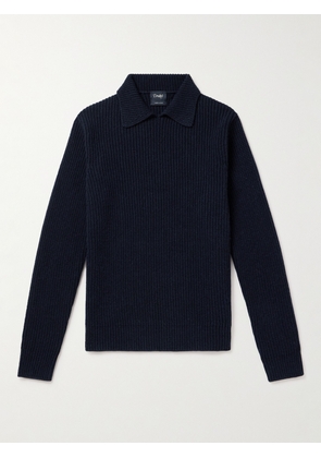 Drake's - Integral Ribbed Wool and Alpaca-Blend Sweater - Men - Blue - S