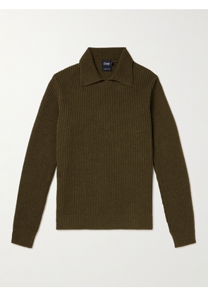 Drake's - Integral Ribbed Wool and Alpaca-Blend Sweater - Men - Green - S