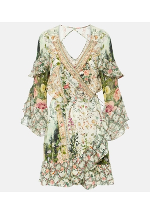 Camilla Ruffled floral silk crêpe wrap dress