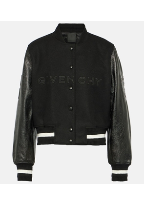 Givenchy Wool-blend and leather varsity jacket