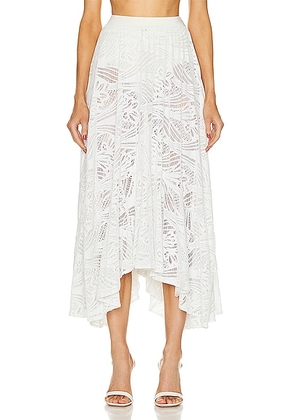 PatBO Metallic Lace Beach Skirt in White - White. Size XL (also in ).
