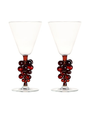 Maison Balzac Bordeaux Wine Glasses Set Of 2 in Clear & Amber - Red. Size all.